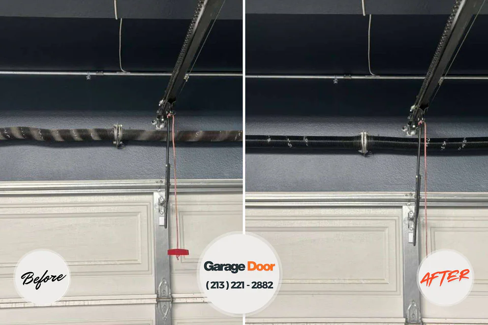 Before and after: garage door repair Fort Payne, AL